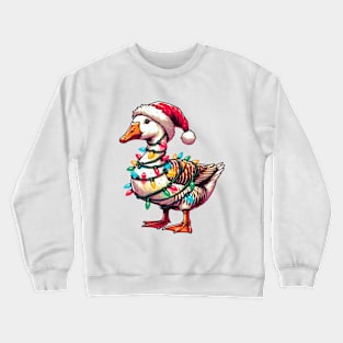 Santa Duck Lights Christmas Crewneck Sweatshirt